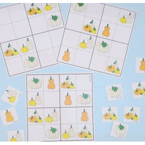 pompoenen spelletjes: memorie, lotto, sudoku